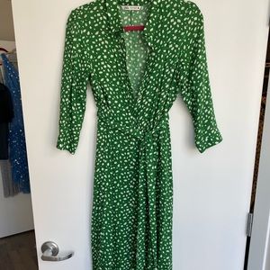 Zara green and white maxi dress